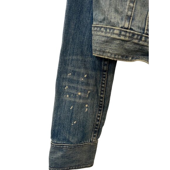 Abercrombie & Fitch Womens Medium Cropped Blue Denim Jacket - Picture 9 of 9